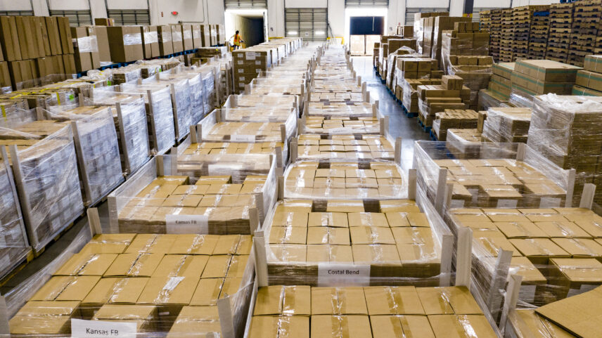 Photograph of a warehouse full of boxes