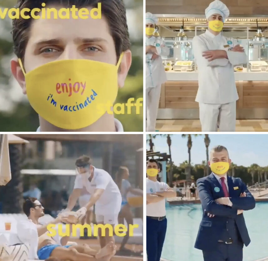 Collage of stills from a tourist video