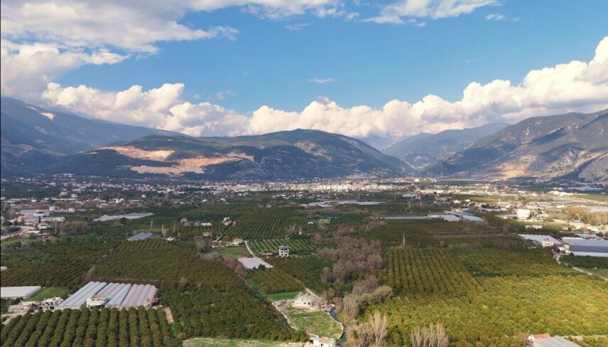 Aerial view of Finike's landscape.