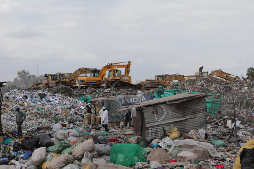 Photograph of mounds of trash