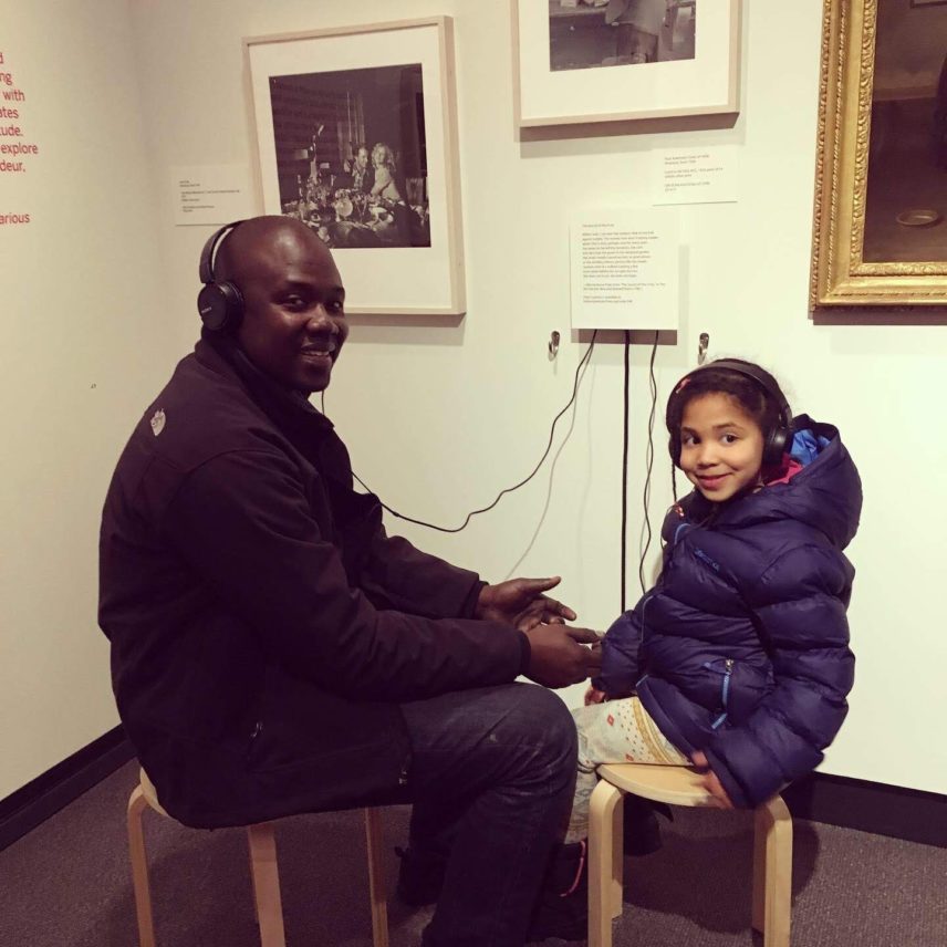 Photograph of two people sitting