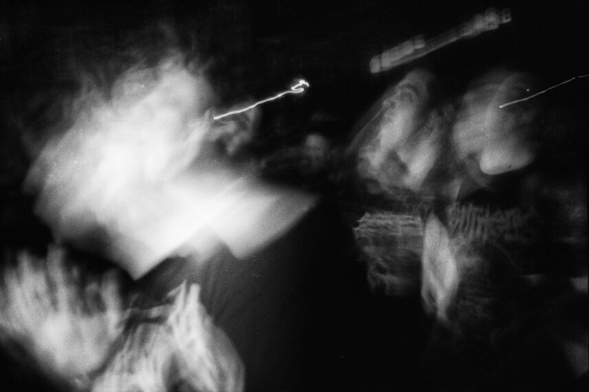 Blurry abstract photo of multiple people