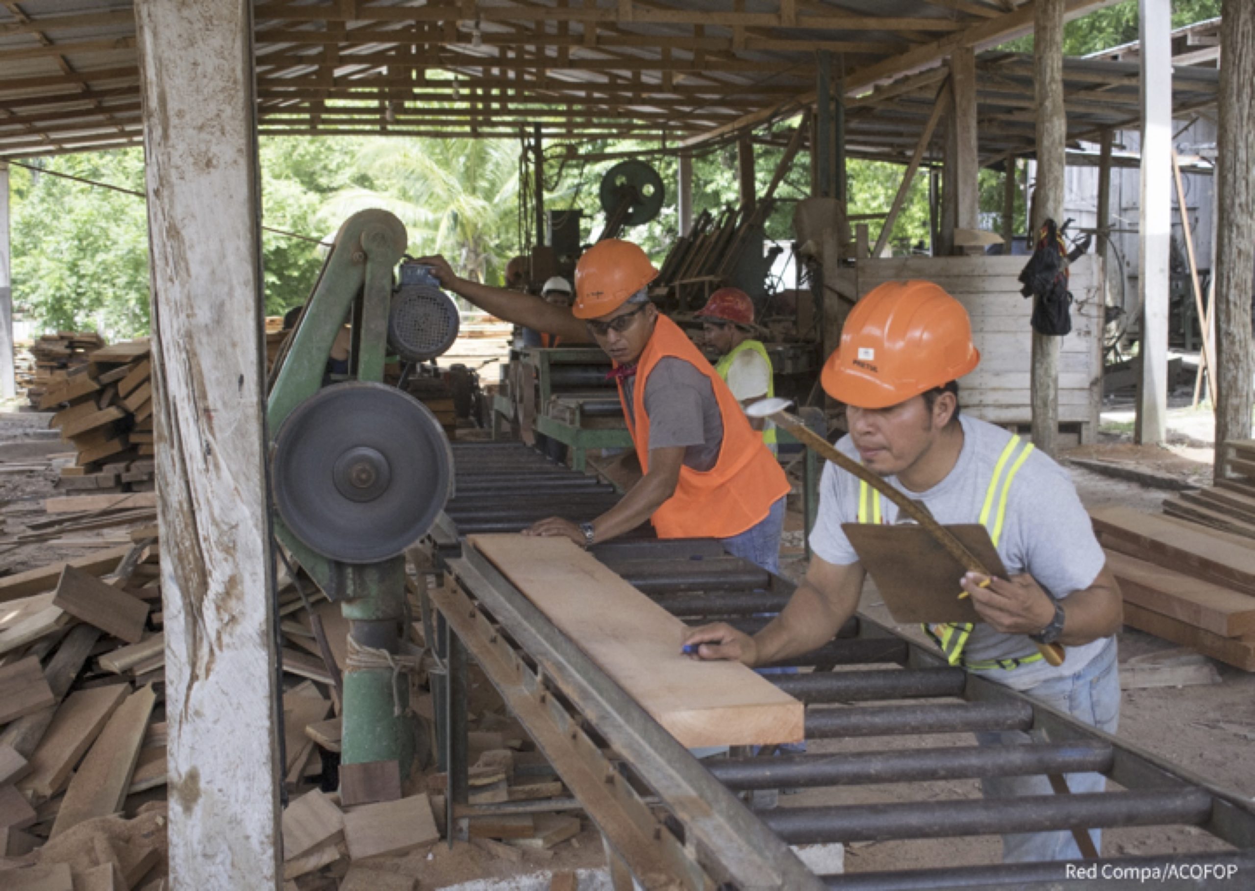 A photograph of two men at work