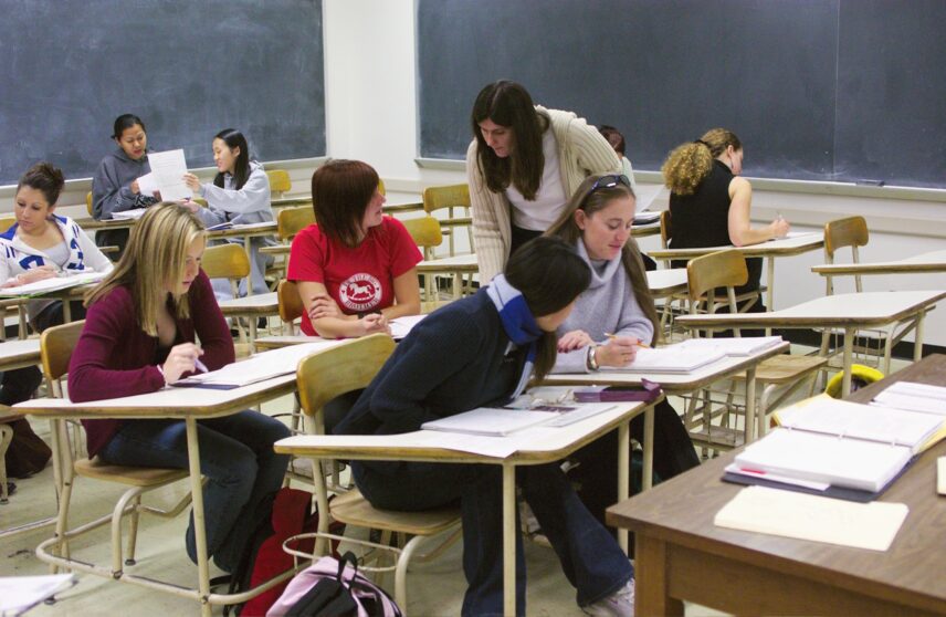 Students in class at San Diego State University.
