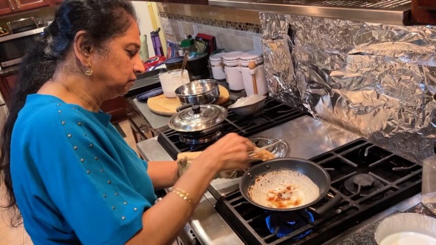 Shanthy making sakkarai (jaggery) appam
