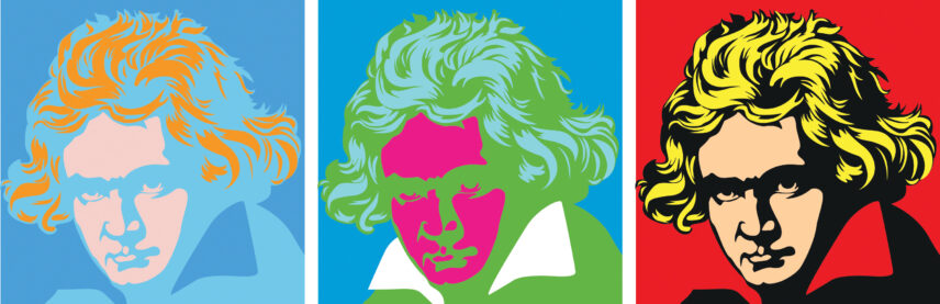 Three illustrations of Beethoven