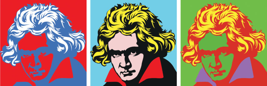 Three illustrations of Beethoven