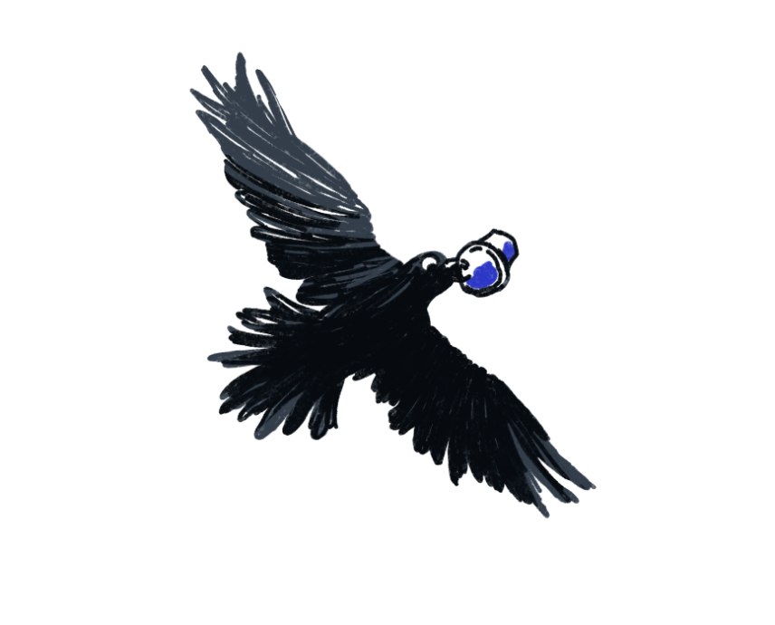 Illustration of a raven