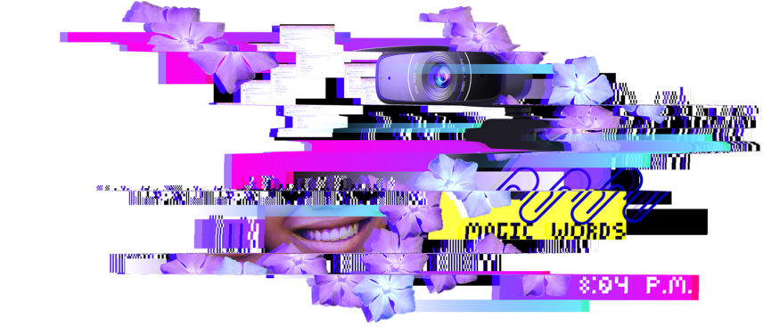A collage composed visual and textual elements from the first section of the story